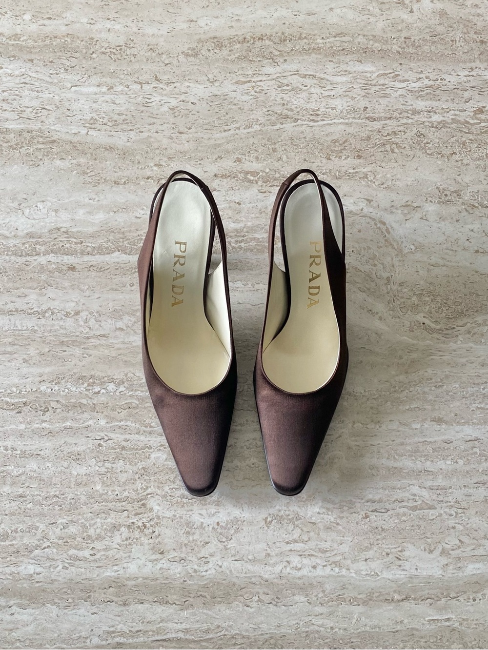 Vintage Prada Satin Slingback Heels